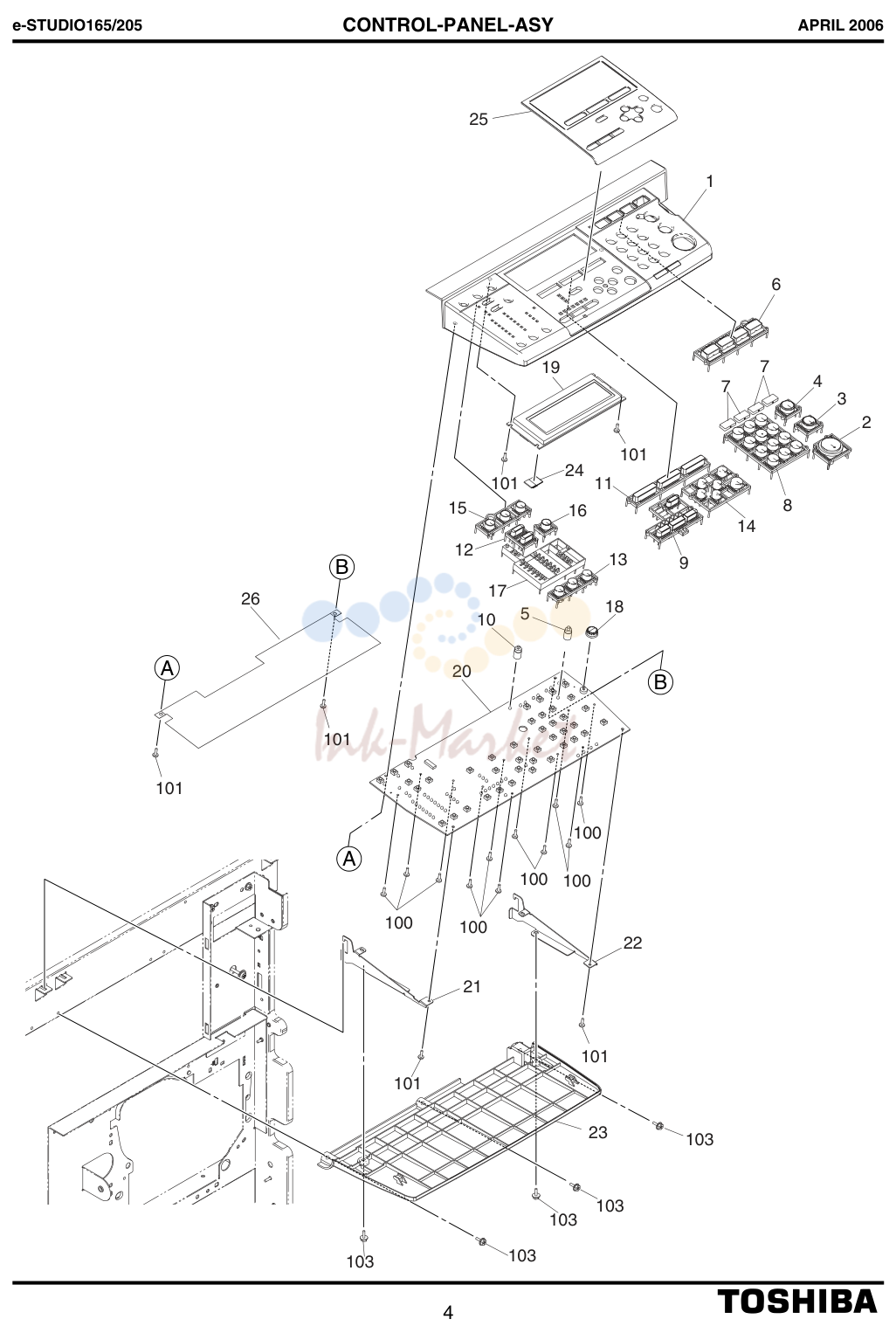 2. e-STUDIO165/205 CONTROL-PANEL-ASY APRIL 2006