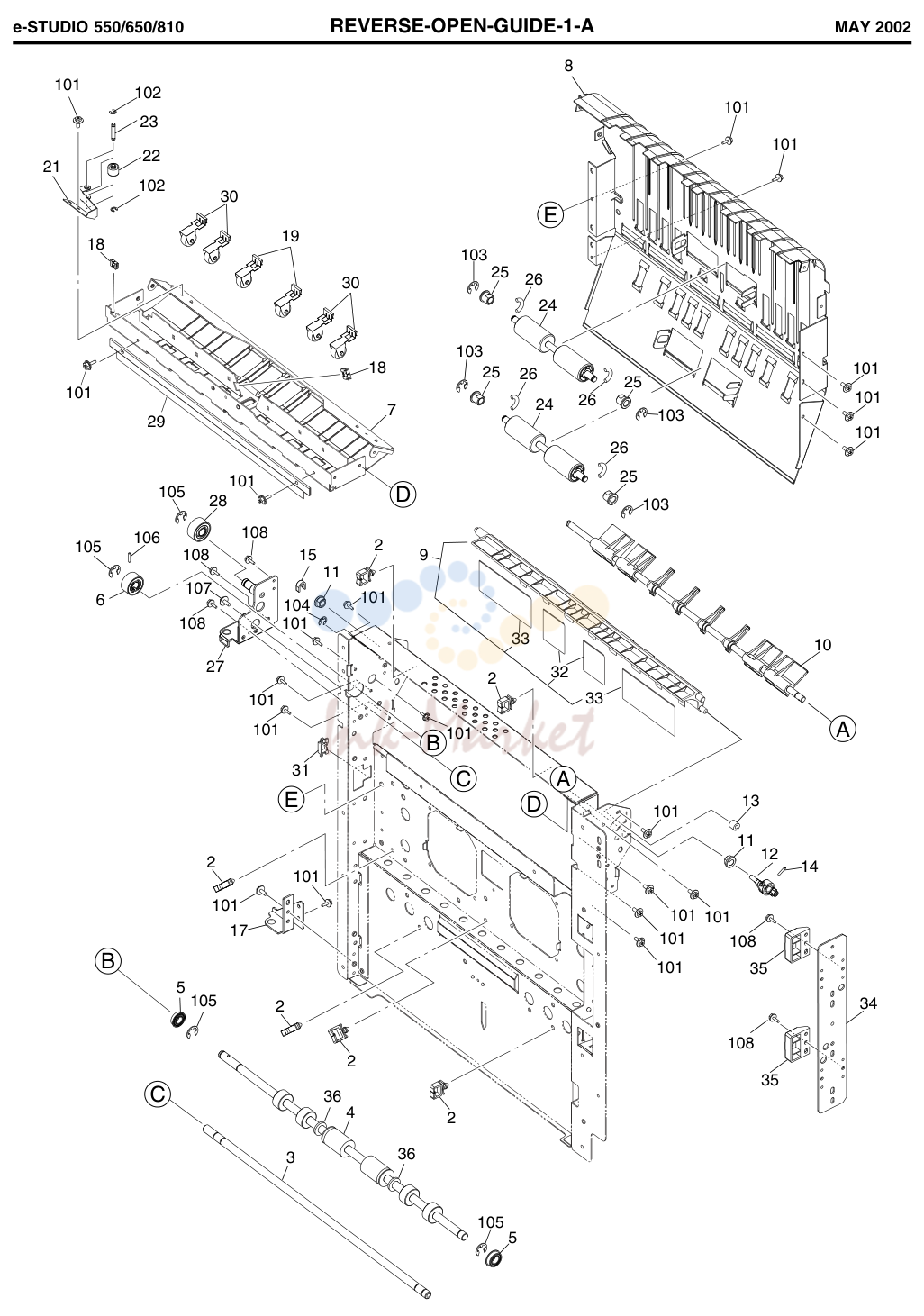 14. e-STUDIO 550/650/810 REVERSE-OPEN-GUIDE-1-A MAY 2002