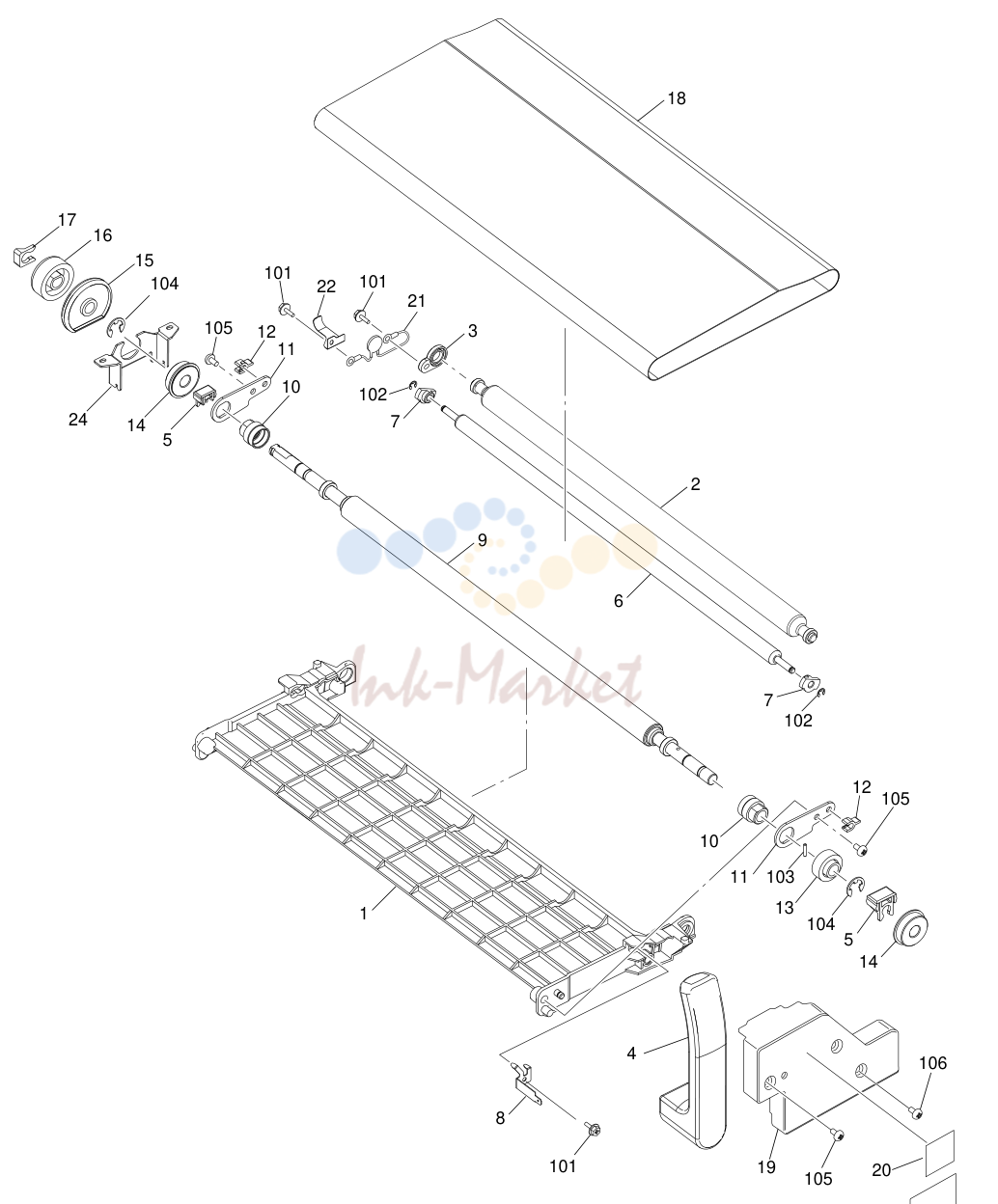 22. e-STUDIO 550/650/810 TRANSPORT-BELT-CASE-1-ASM JULY 2002