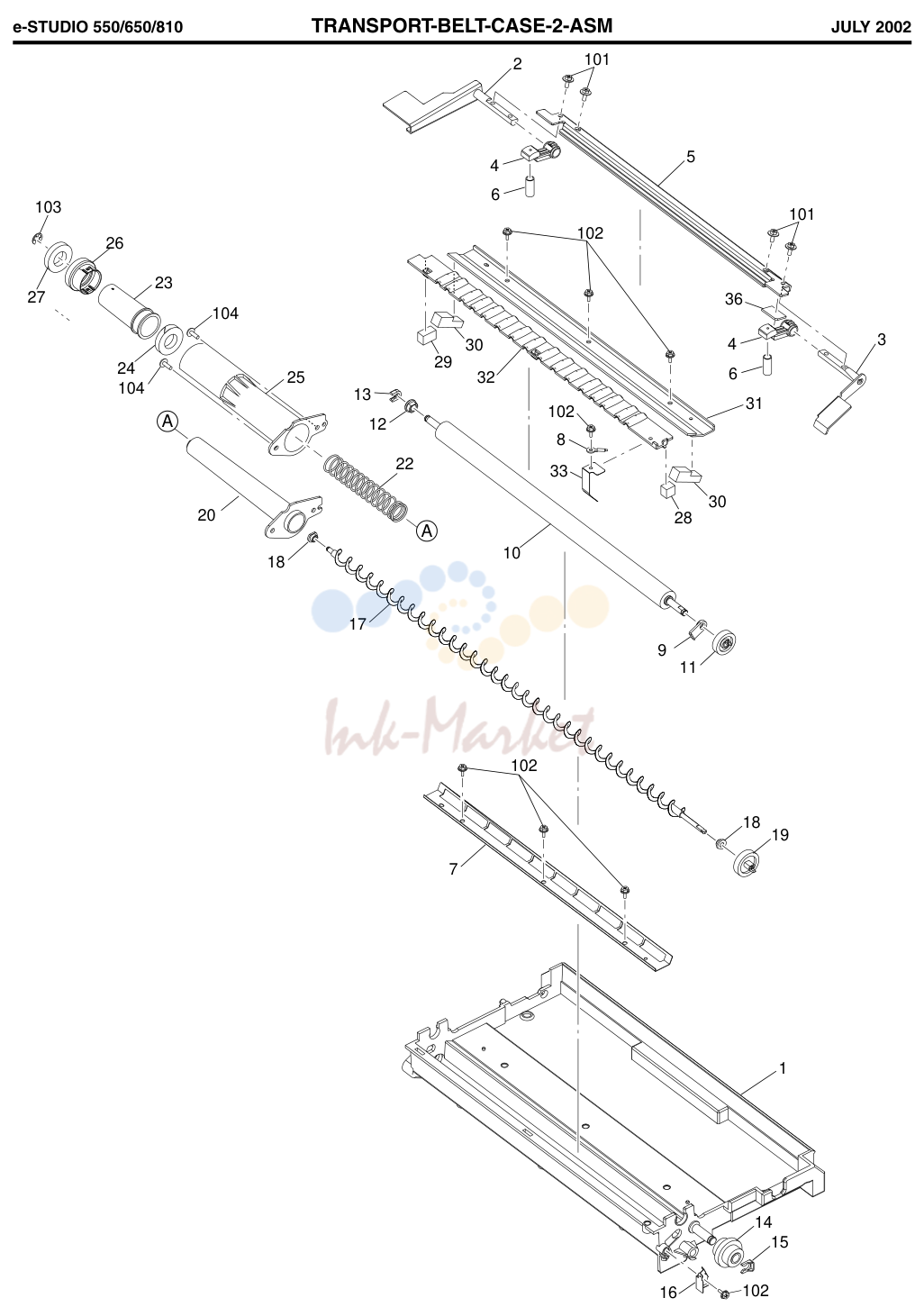 23. e-STUDIO 550/650/810 TRANSPORT-BELT-CASE-2-ASM JULY 2002