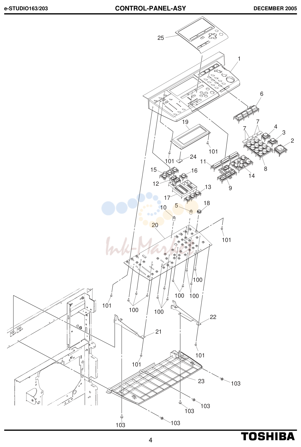 4. e-STUDIO163/203 CONTROL-PANEL-ASY DECEMBER 2005