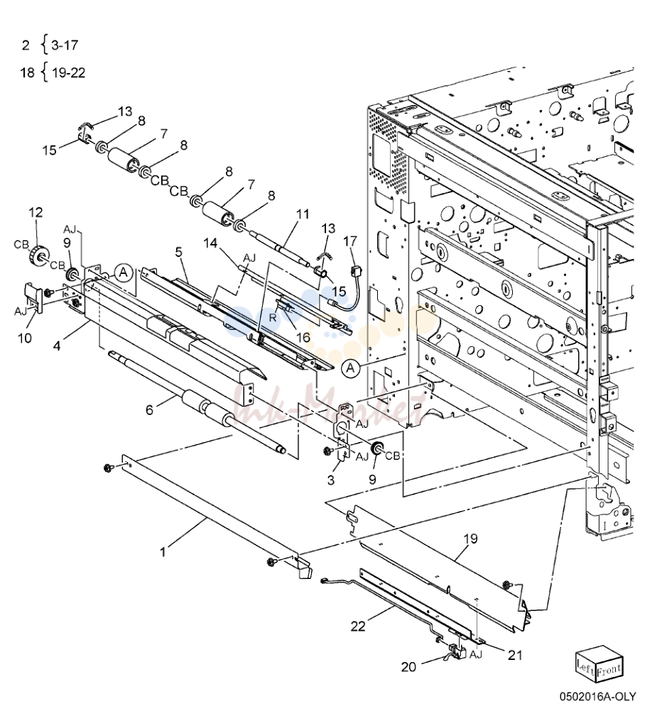 Tray 5 / Bypass направляющая в сборе