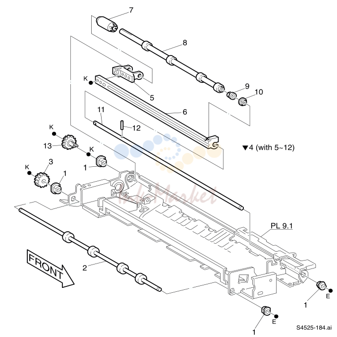 26. 124 Offset Roller Assembly