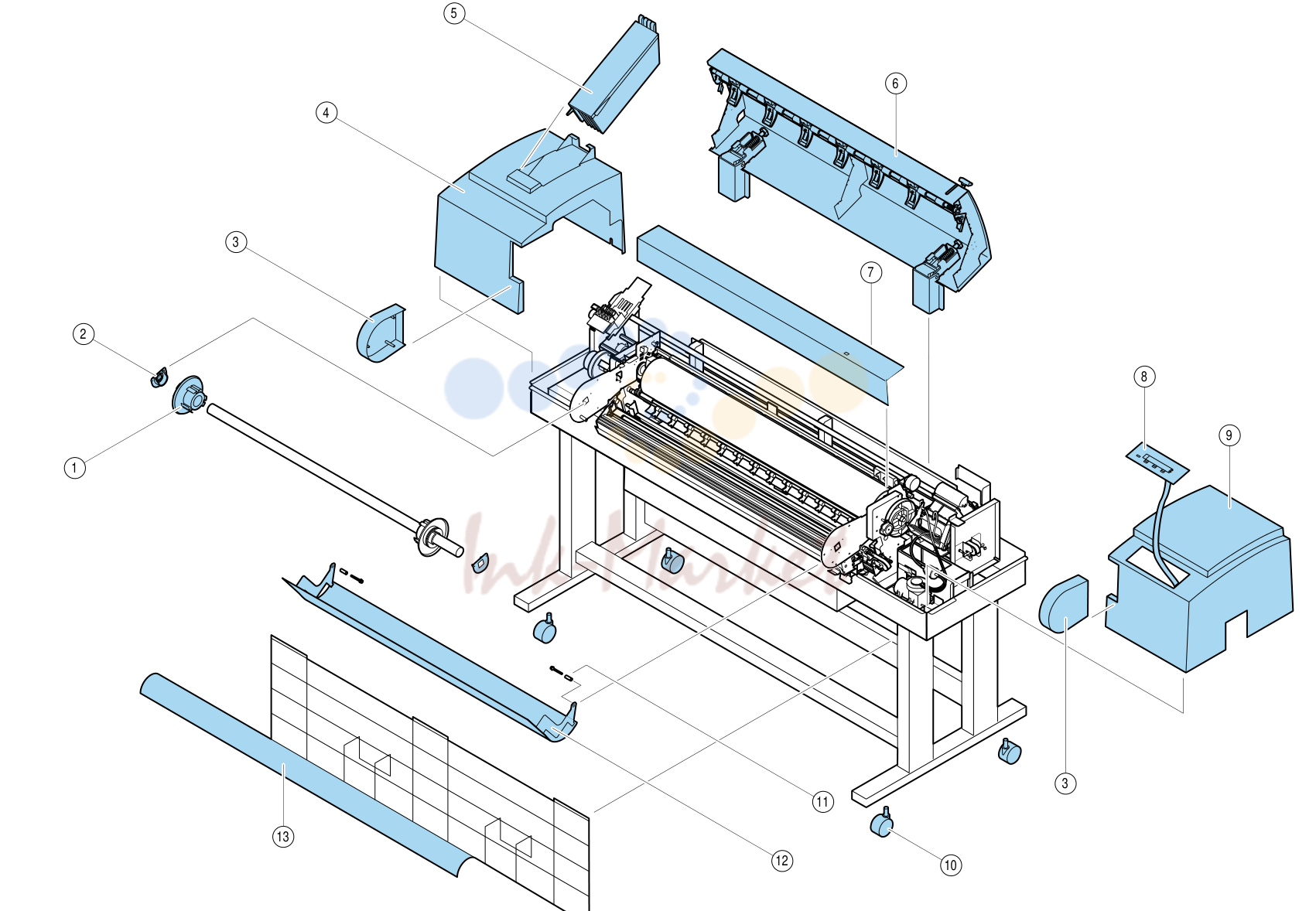 2. Figure A-1 The printer exterior FRUs