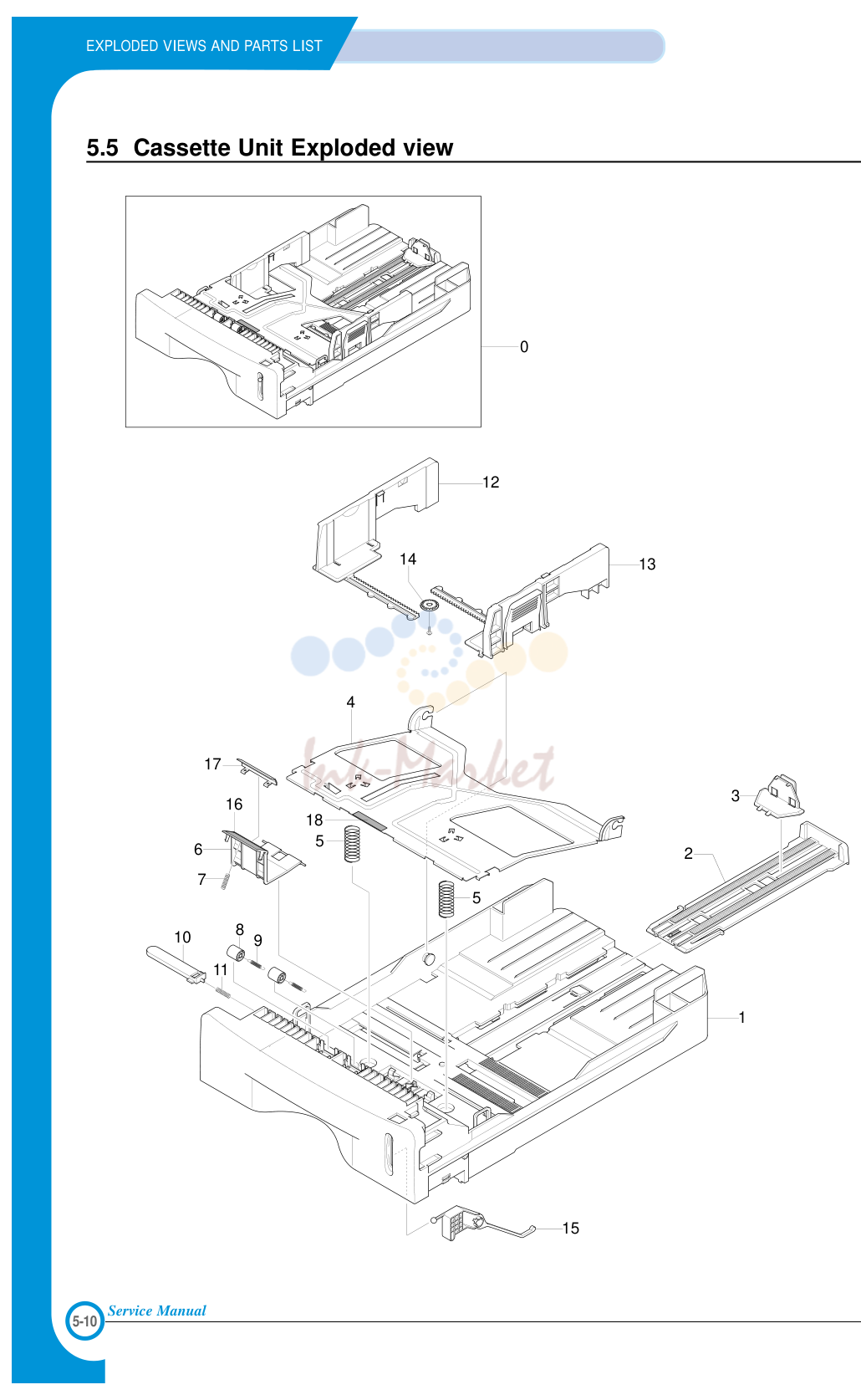 5. EXPLODED VIEWS AND PARTS LIST