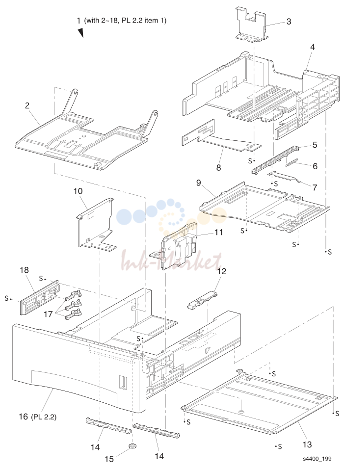 4. PL 2.1 Tray 1 (1 of 2) - Exploded View