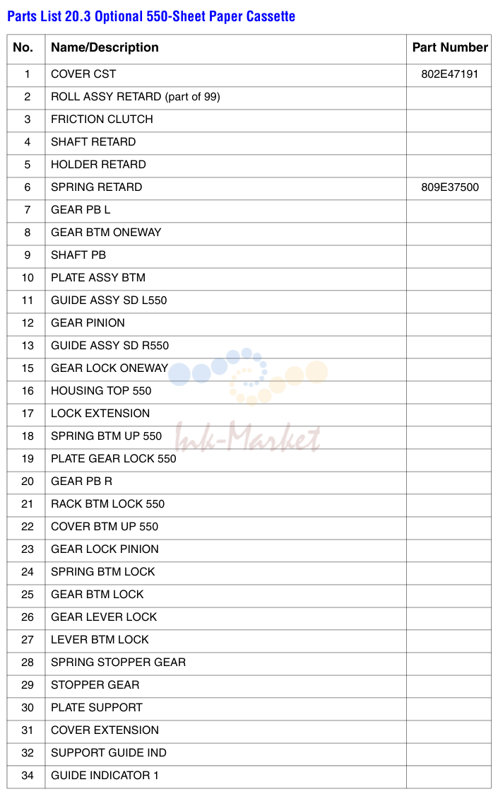 Optional 550-Sheet Paper Cassette No.