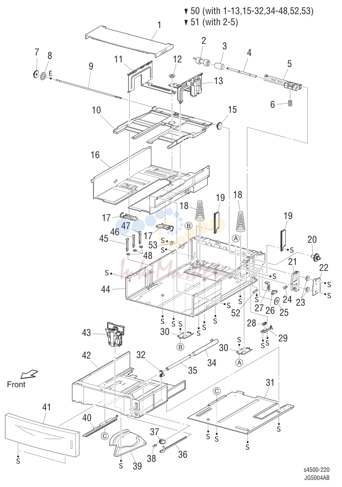 3. Parts List 4.1 550-Sheet Paper Cassette