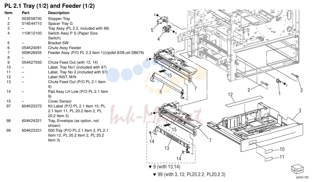 Tray (1/2) and Feeder (1/2)