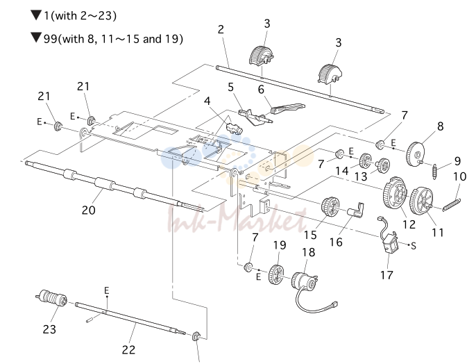 19. PL 14.4 Paper Pick Assembly Trays 2 & 3