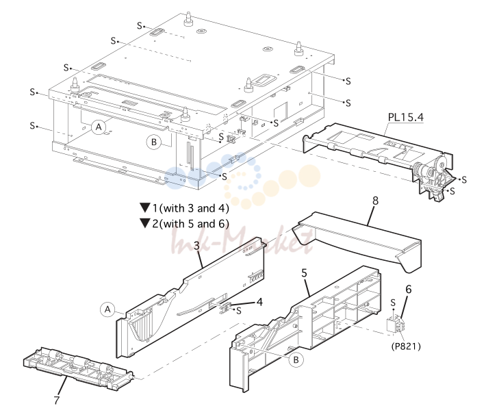 21. 500-sheet Feeder Guides and Turn Chute