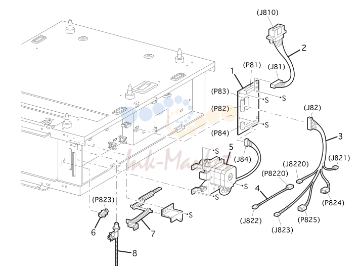 23. 500-sheet Feeder Harness, Board and Motor