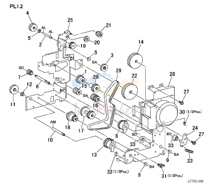 2. Part List 1.2 Main Drive Motor Assembly