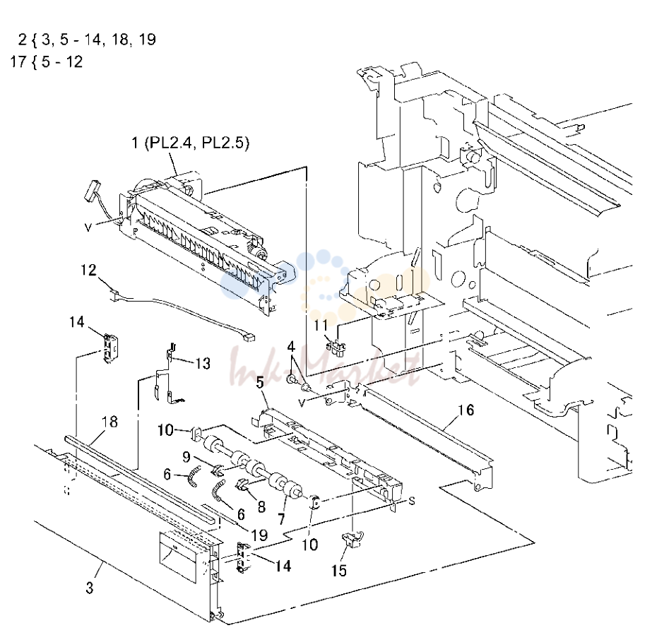 Tray 2 Feeder and левый нижний крышка в сборе (левый Hand Door