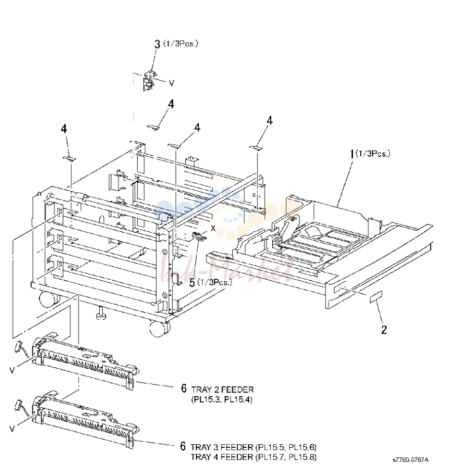 Tray 3/4/5 Feeders & Paper Trays