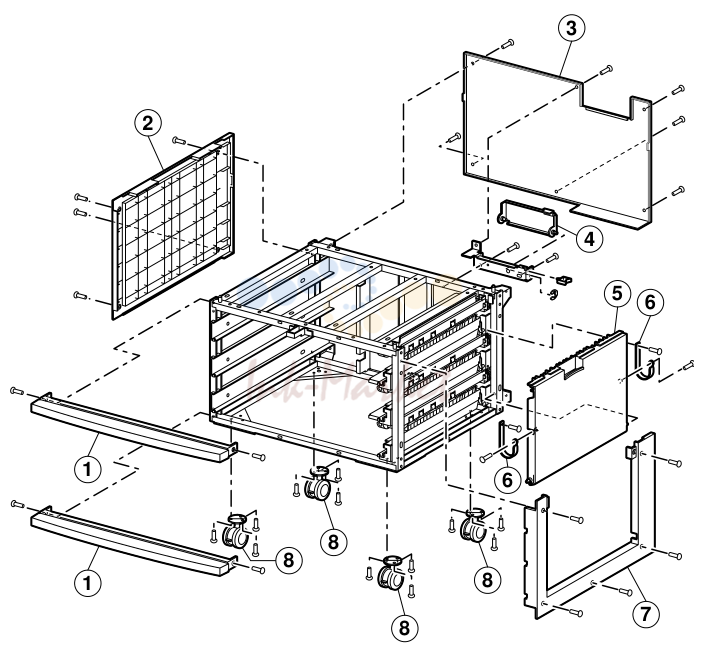 18. Optional lower feeder cabinet FRUs