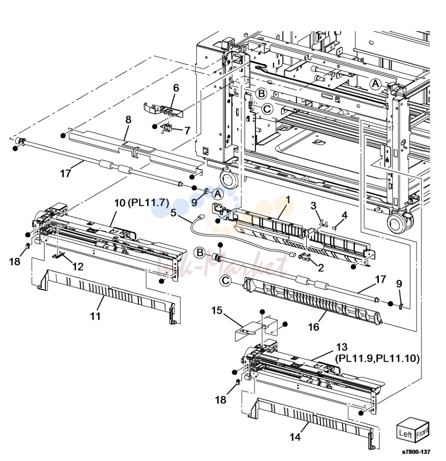 Tray 3/4 Paper подачи - TT