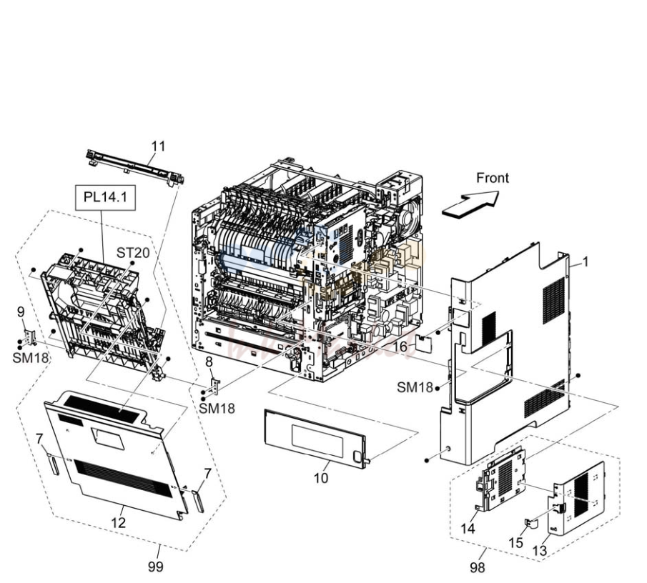 5. PL 19.2 Cover (C505/C605) (2/2)