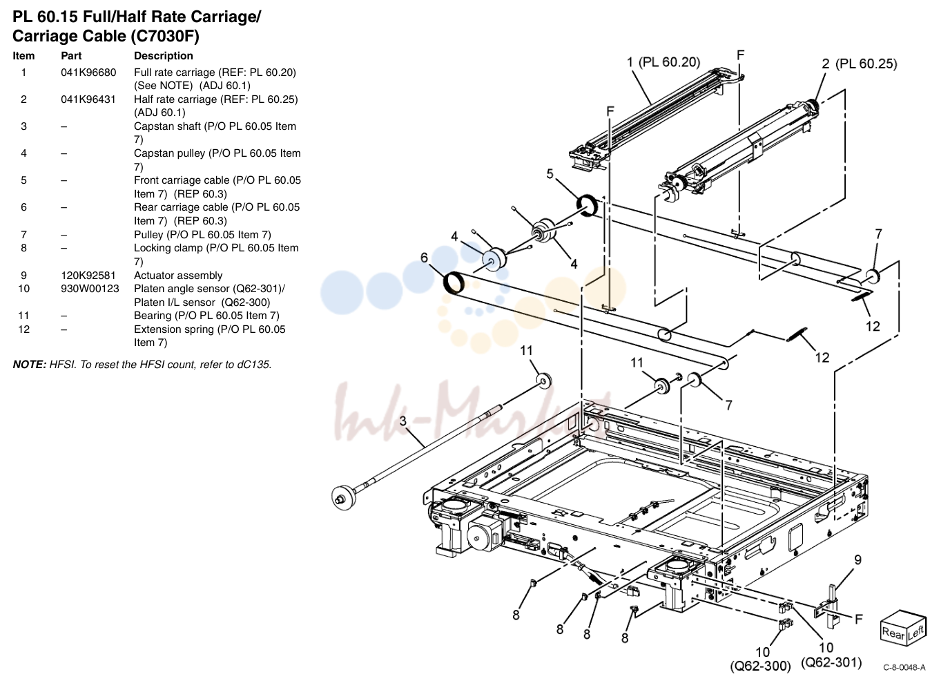 Full/Half Rate Carriage/ Carriage шлейф (C7030F)