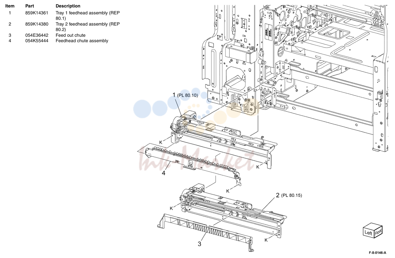 Tray 1 & 2 Feedhead в сборе