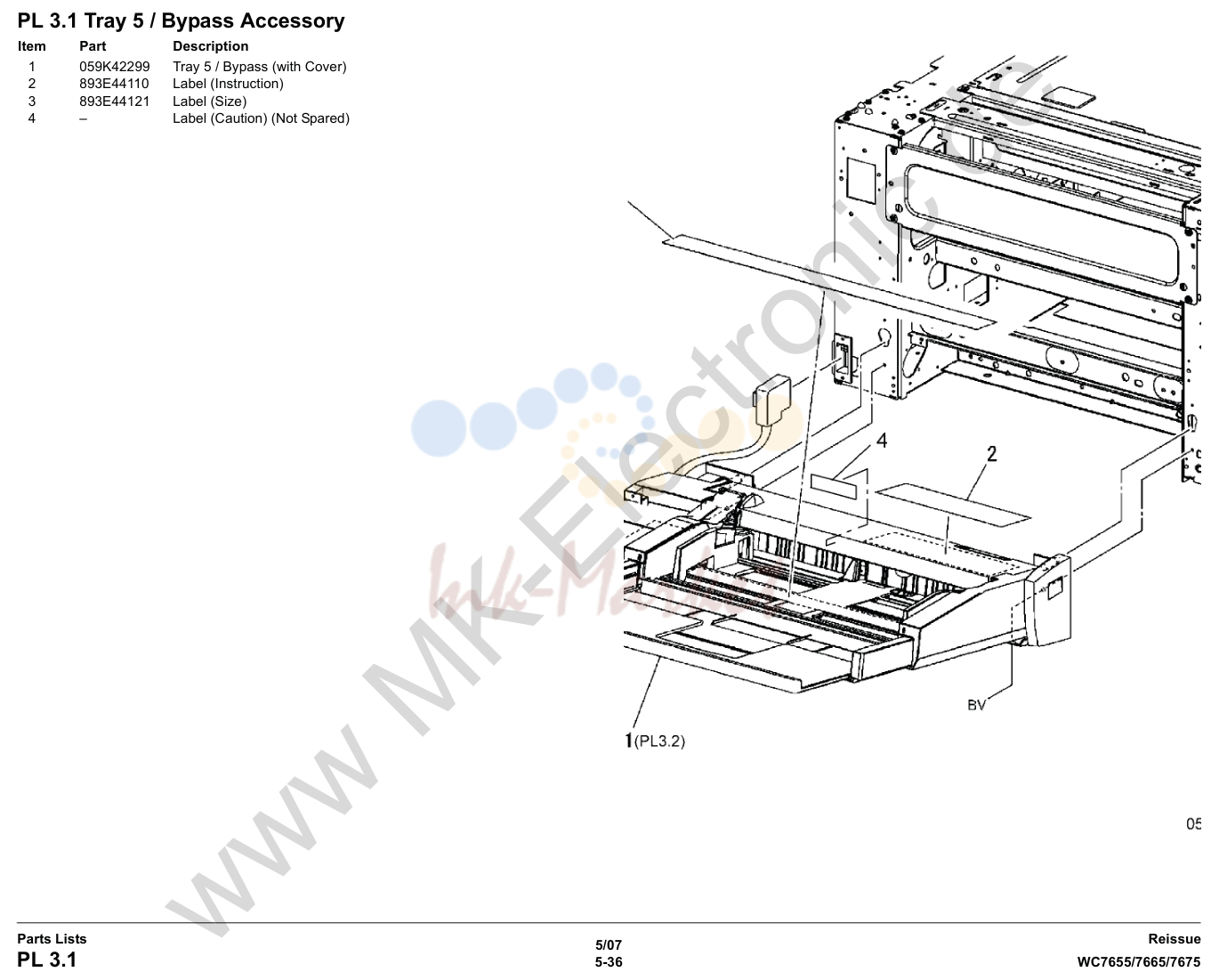 Tray 5 / Bypass Accessory