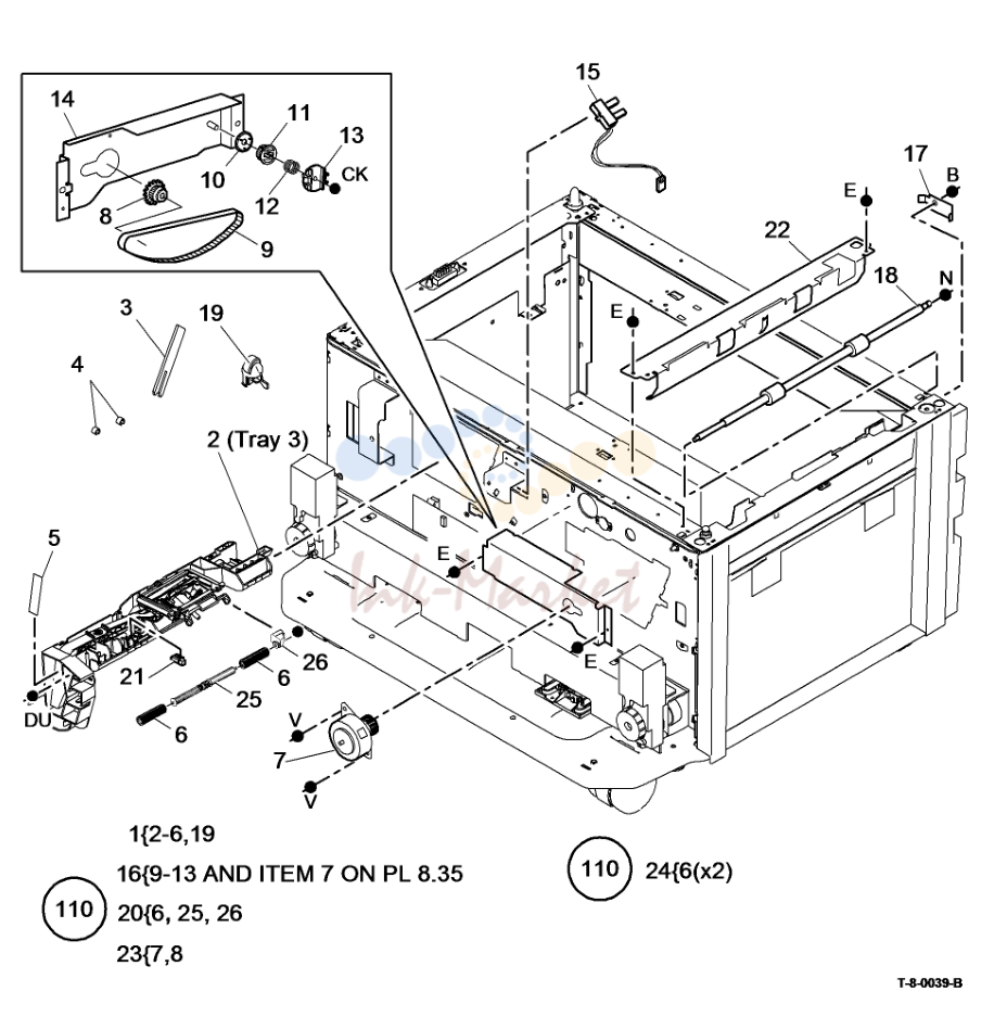 4. PL 8.30 Tray 3 Paper Feed Assembly (W/